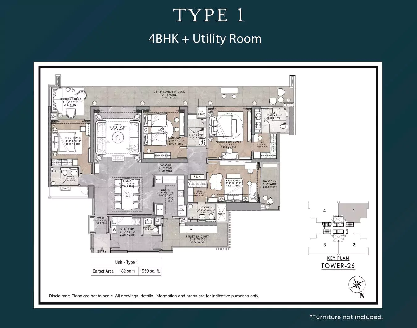4 BHK + Utility